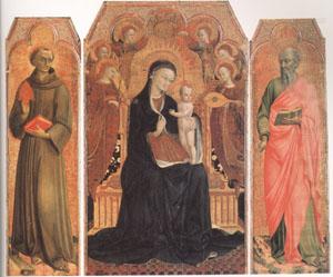 Stefano di Giovanni Sassetta Viirgin and child Enthroned with six Angels (mk05) china oil painting image